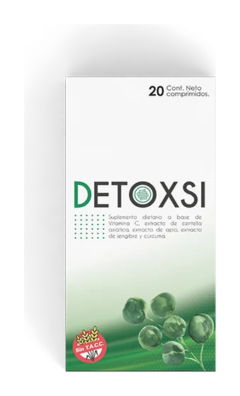 Detoxsi: suplemento con cúrcuma y jengibre para el bienestar digestivo, envase 20 comprimidos
