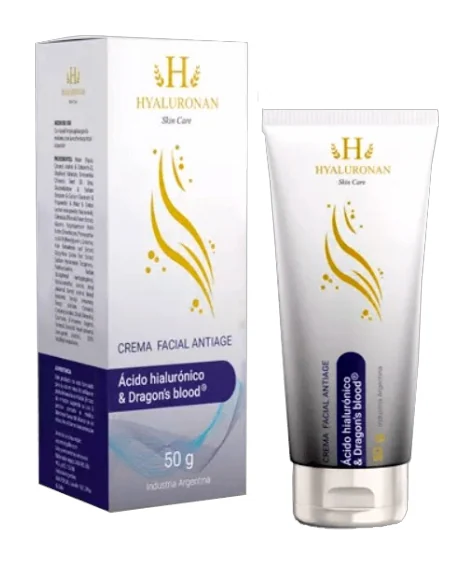 Hyaluronan: crema facial antiage con ácido hialurónico y Dragon's blood, envase pomo de 50 g