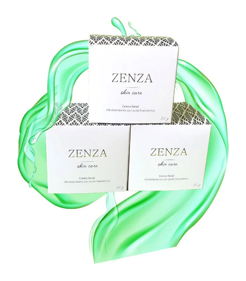 Zenza Cream: crema facial hidratante con ácido hialurónico, envase pote de 50 g